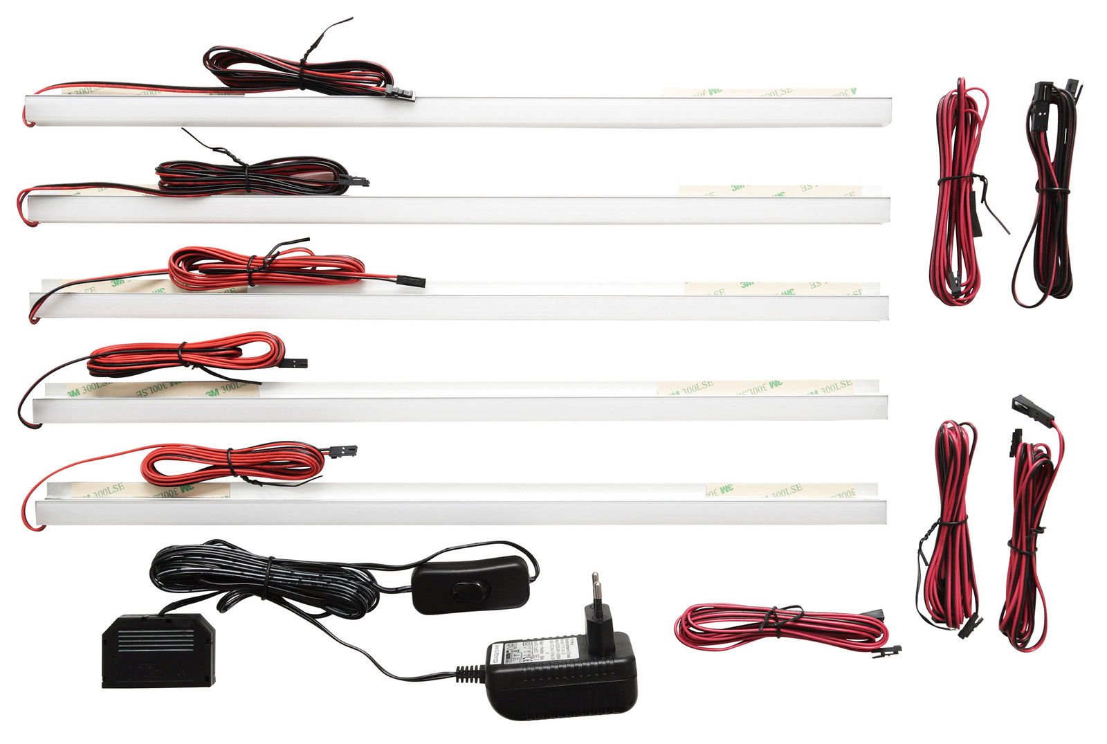 Landscape LED-Glasbodenbeleuchtung BREGENZ LED-Glasbodenbeleuchtung Set mit mehreren Leisten, Kabeln und Netzteil, Draufsicht