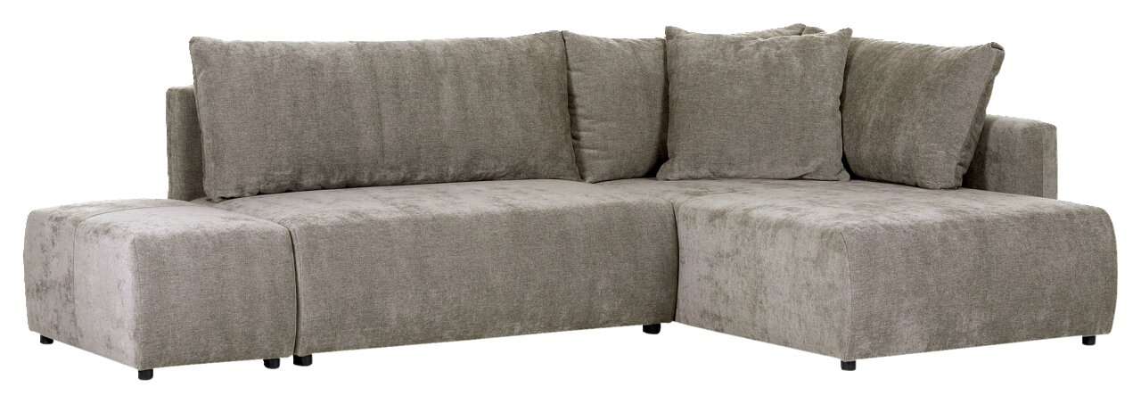 Graues Ecksofa SORIA mit runden Ecken, Vorderansicht