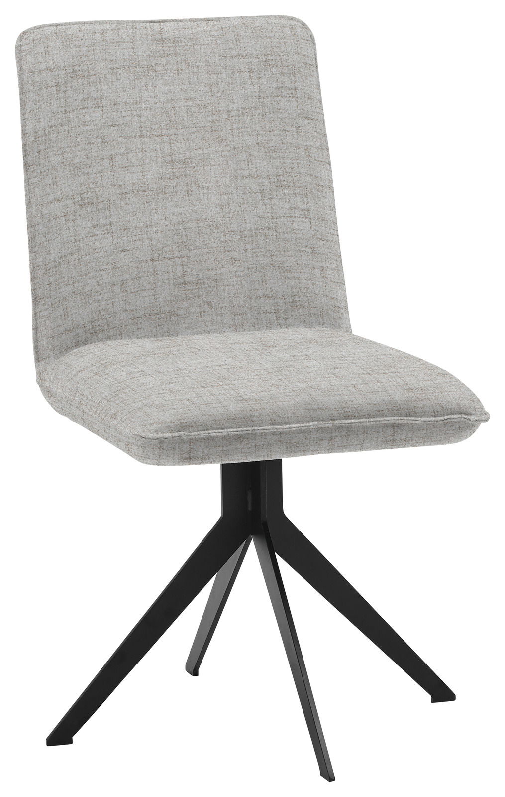 Voleo Stuhl MALIBU Moderner grauer Stuhl mit schwarzem Metallgestell, seitliche Perspektive