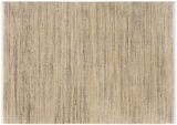 Designer Teppich mit vertikalen Streifen in Beige- und Brauntönen, Draufsicht