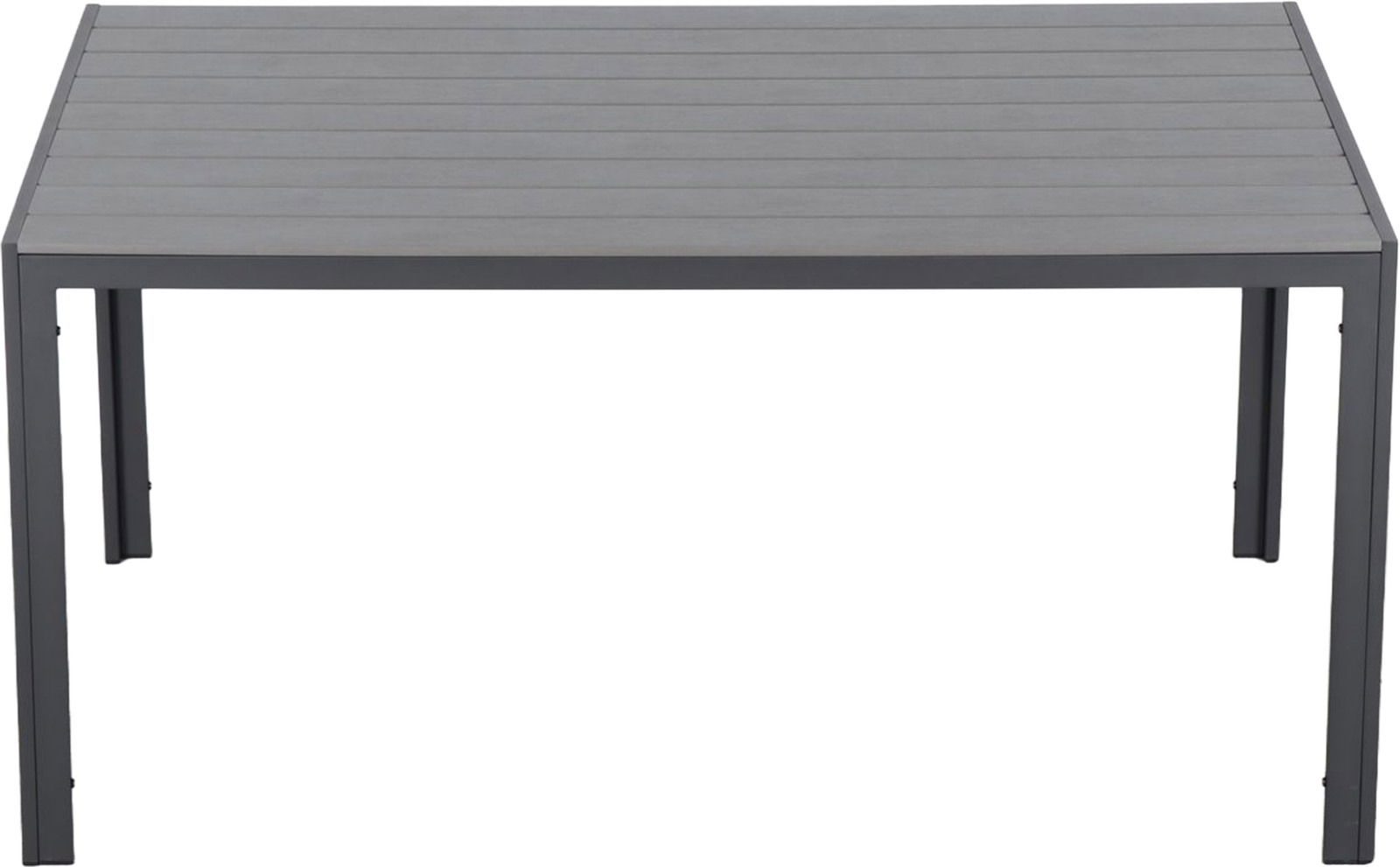 Moderner Gartentisch 150x90 cm in grauer Farbe, frontalansicht