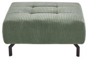 Grüner XL-Hocker mit geripptem Stoffbezug, Vorderansicht