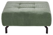 Groene XL-poef met geribbelde stoffen bekleding, vooraanzicht