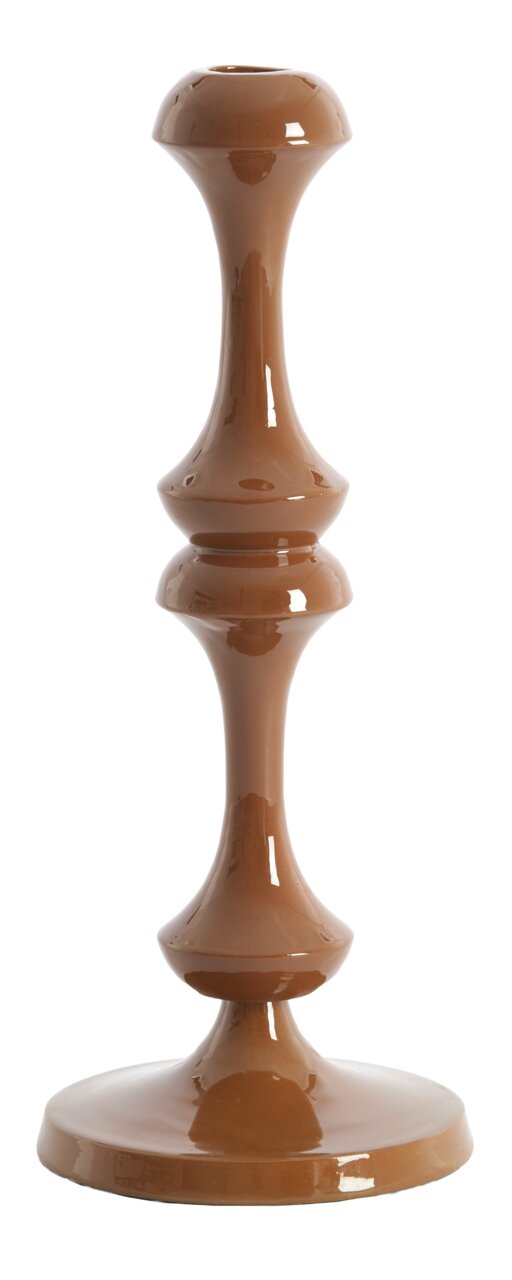 Light&Living Kerzenständer ISARA Brauner Kerzenständer aus glänzendem Material, frontal fotografiert.