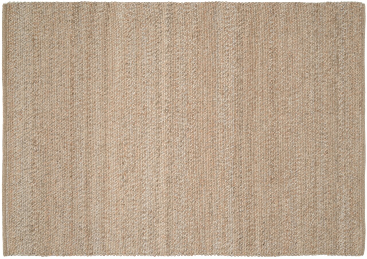Handgewebter Teppich in Beige aus der Vogelperspektive