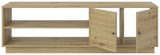 TV-Lowboard aus Holz in Frontansicht mit offenen Türen und Regalfächern