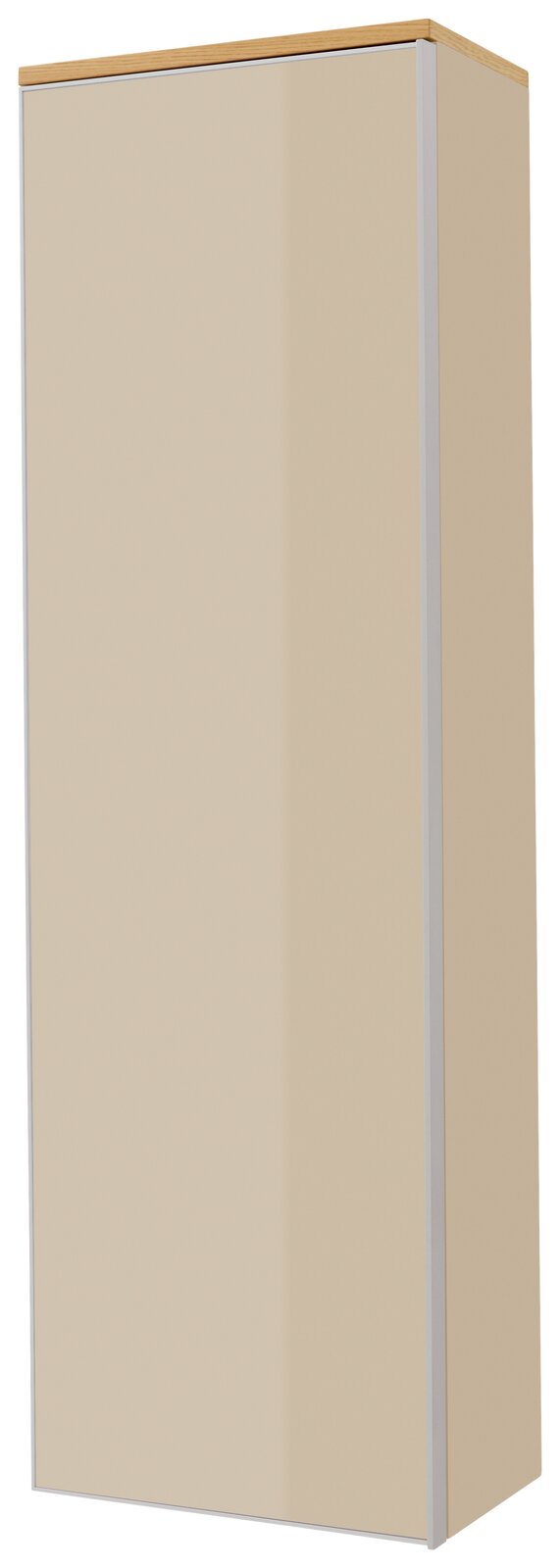 Beiger Hängegarderobenschrank, seitliche Perspektive