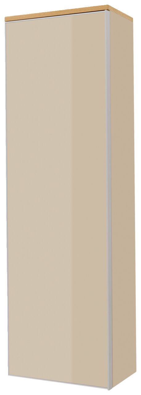 Beiger Hängegarderobenschrank, seitliche Perspektive