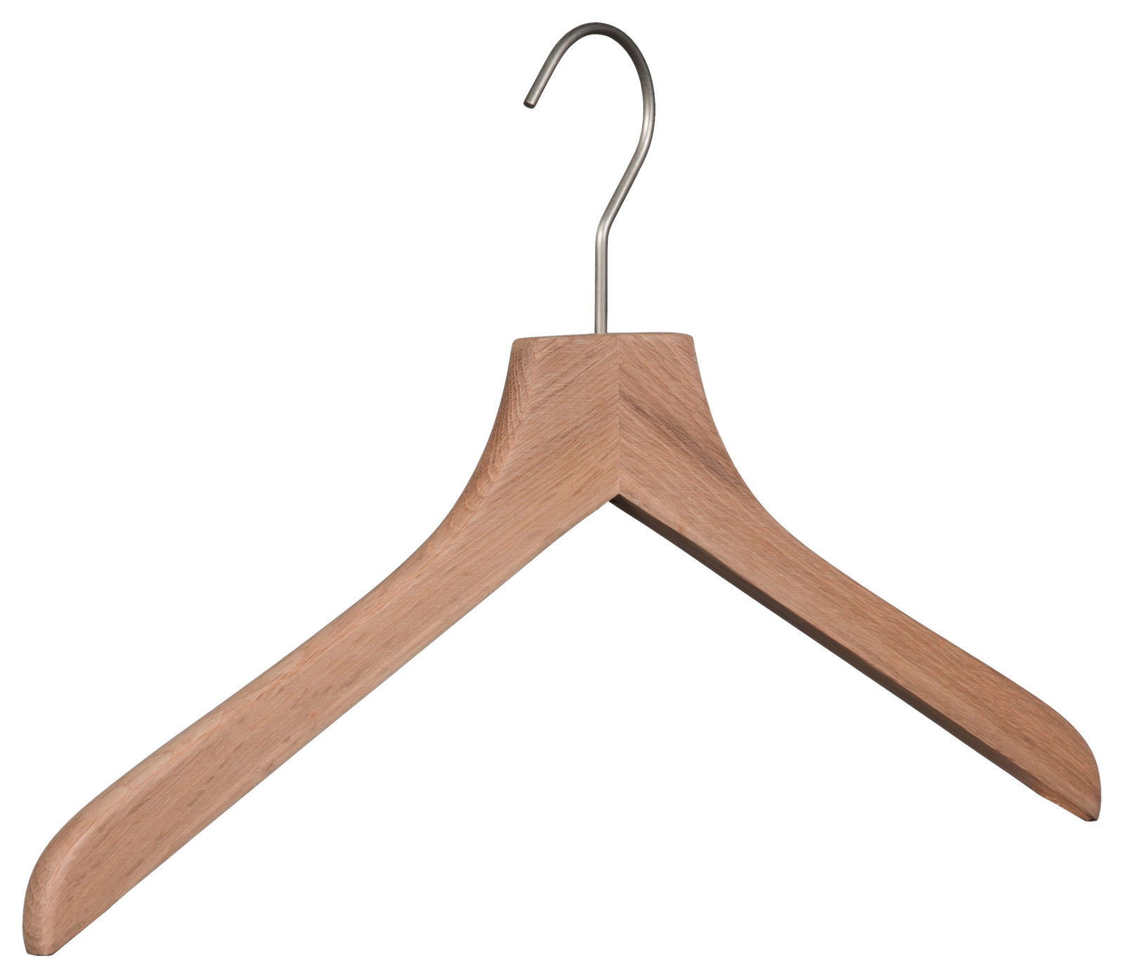 Holzkleiderbügel mit Metallhaken, Frontalansicht