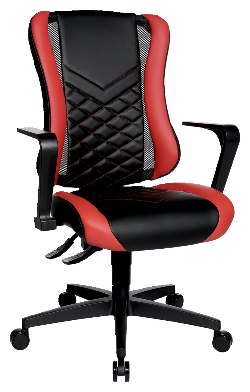 Racing Bürostuhl in Schwarz und Rot, Vorderansicht