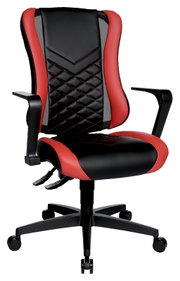 Racing Bürostuhl in Schwarz und Rot, Vorderansicht
