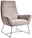 Lounge Handmade Sessel LH-BEN Moderner Sessel mit geripptem Stoffbezug und Metallgestell, seitliche Perspektive