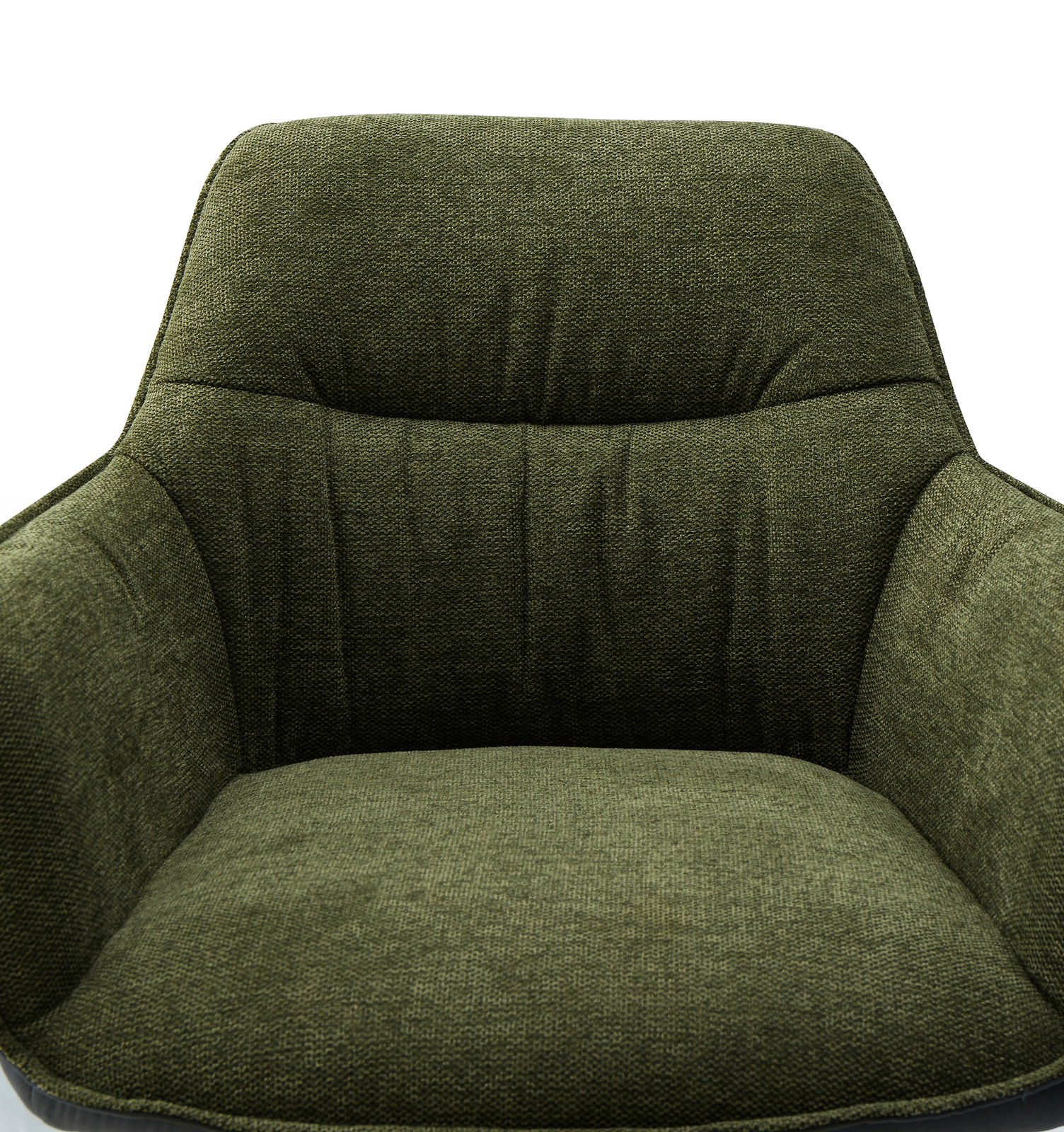 Grüner Sessel aus Stoff, Vorderansicht