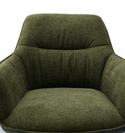 Grüner Sessel aus Stoff, Vorderansicht