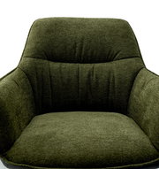 Grüner Sessel aus Stoff, Vorderansicht