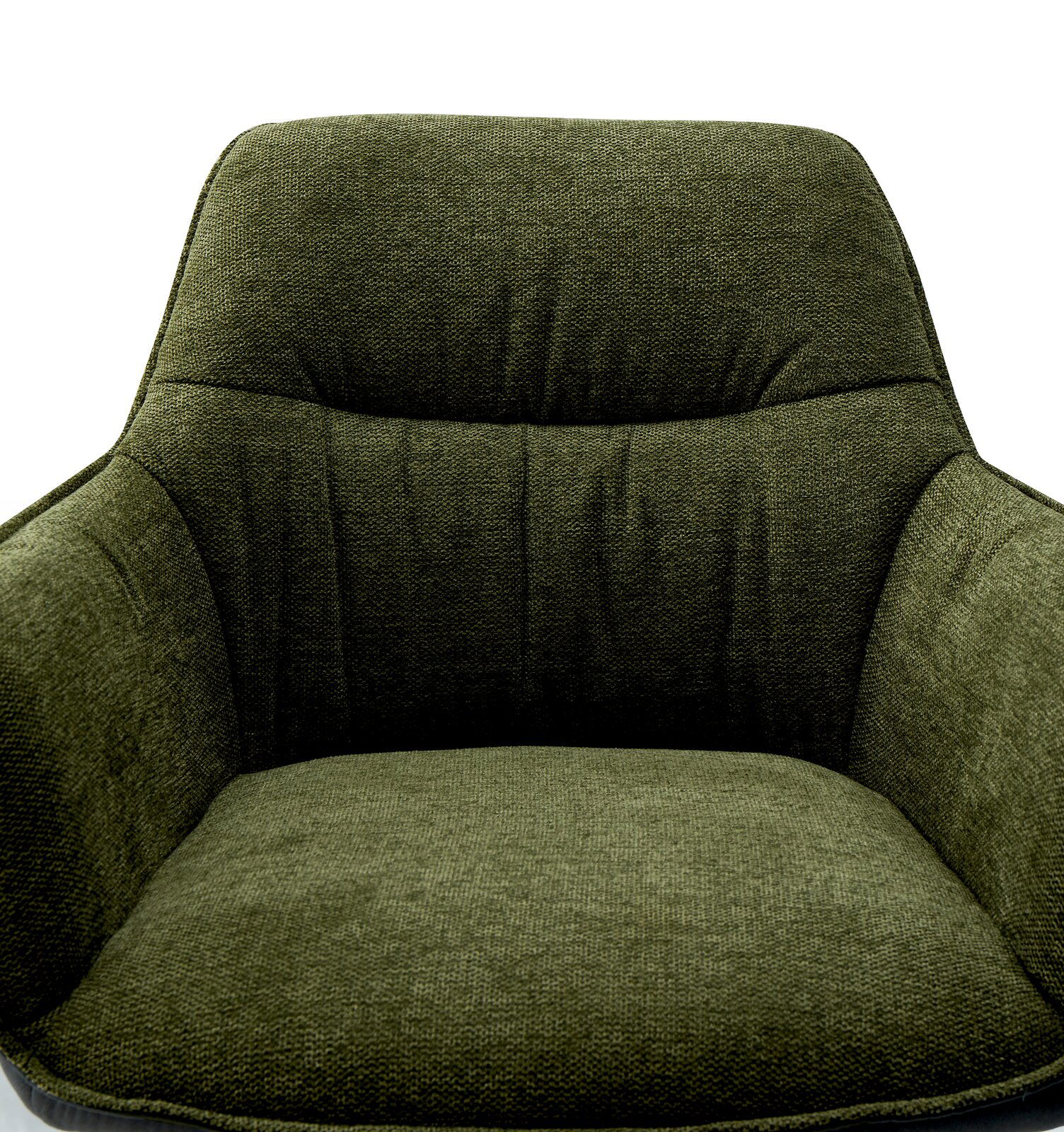 Grüner Sessel aus Stoff, Vorderansicht