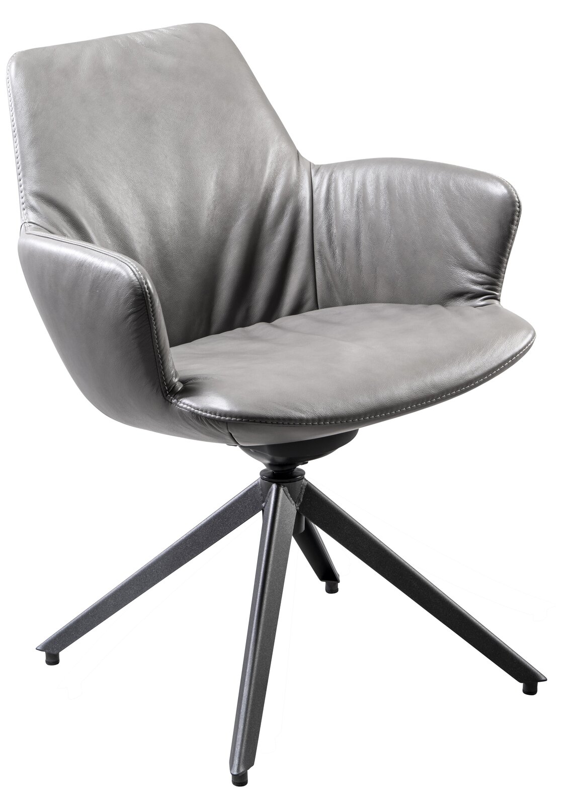 Plantagie Armlehnstuhl MAPLE Grauer Armlehnstuhl mit modernem Design, seitliche Perspektive