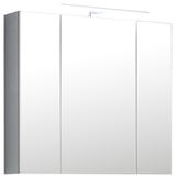 Moderner Spiegelschrank mit drei Türen und integrierter Beleuchtung, Frontalansicht
