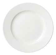 Weißer Speiseteller mit strukturiertem Rand, Draufsicht