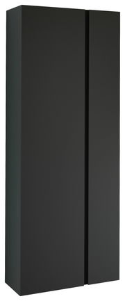 Schwarzer Hänge-Garderobenschrank mit zwei Türen, seitliche Perspektive