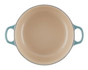 Bräter 20cm Ocean, Draufsicht, beige Innenfläche mit blauen Griffen