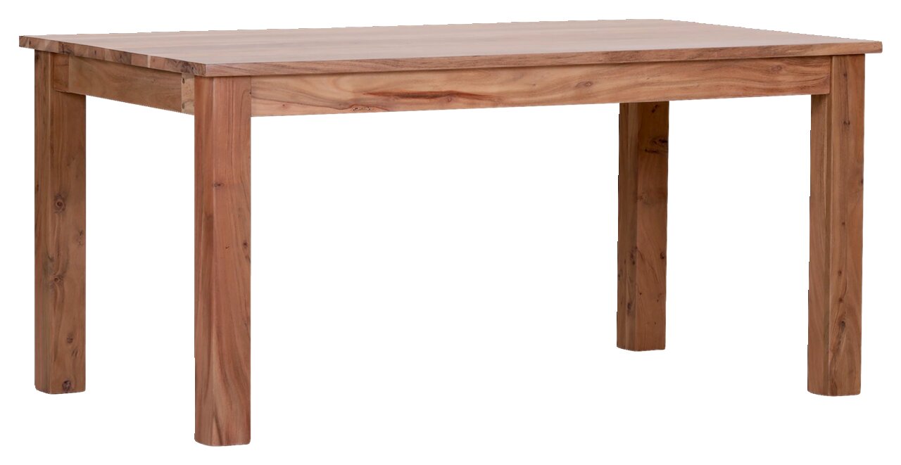 Holzesstisch aus seitlicher Perspektive