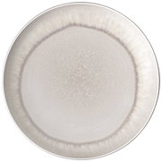 Runder Frühstücksteller in sanften Grautönen mit einem dezenten Farbverlauf am Rand, Draufsicht