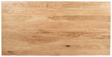 Vogelperspektive auf eine Tischplatte aus hellem Holz mit natürlicher Maserung.