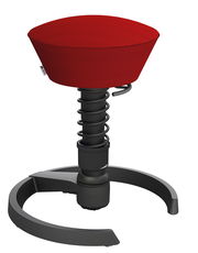 Roter ergonomischer Swopper-Hocker mit Federmechanismus, seitliche Ansicht