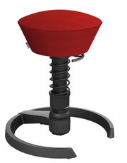 Roter ergonomischer Swopper-Hocker mit Federmechanismus, seitliche Ansicht