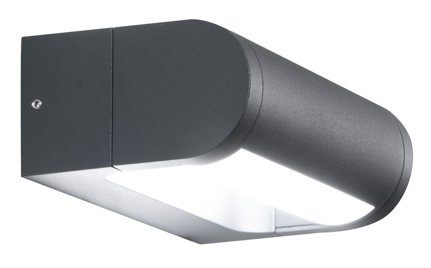 Fabas Luce LED-buitenwandlamp WILD LED-Außenwandleuchte in seitlicher Perspektive, modernes Design in dunklem Grau