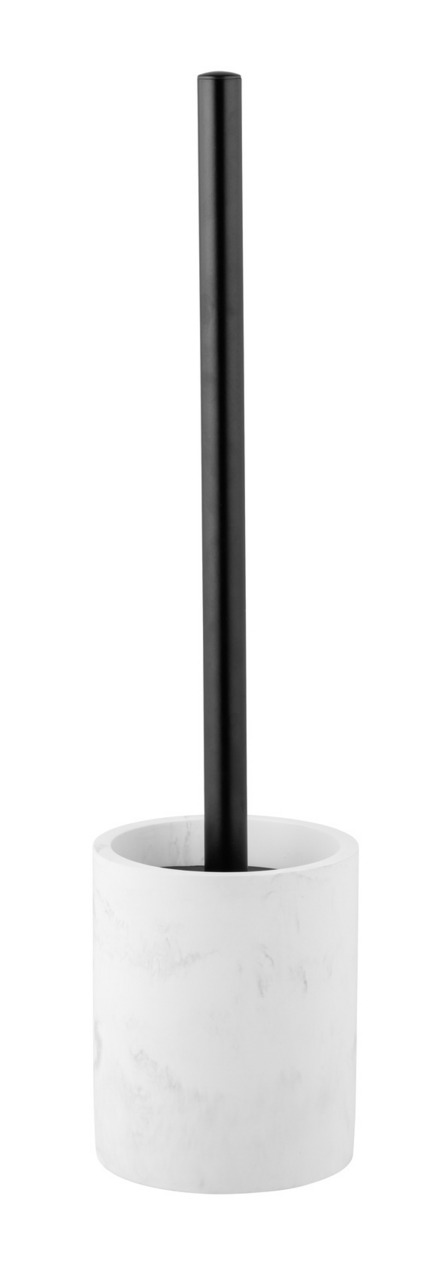 Schöner Wohnen WC-Garnitur MARMOR BALATRO WC-Garnitur aus Marmor mit schwarzem Stiel, frontal fotografiert