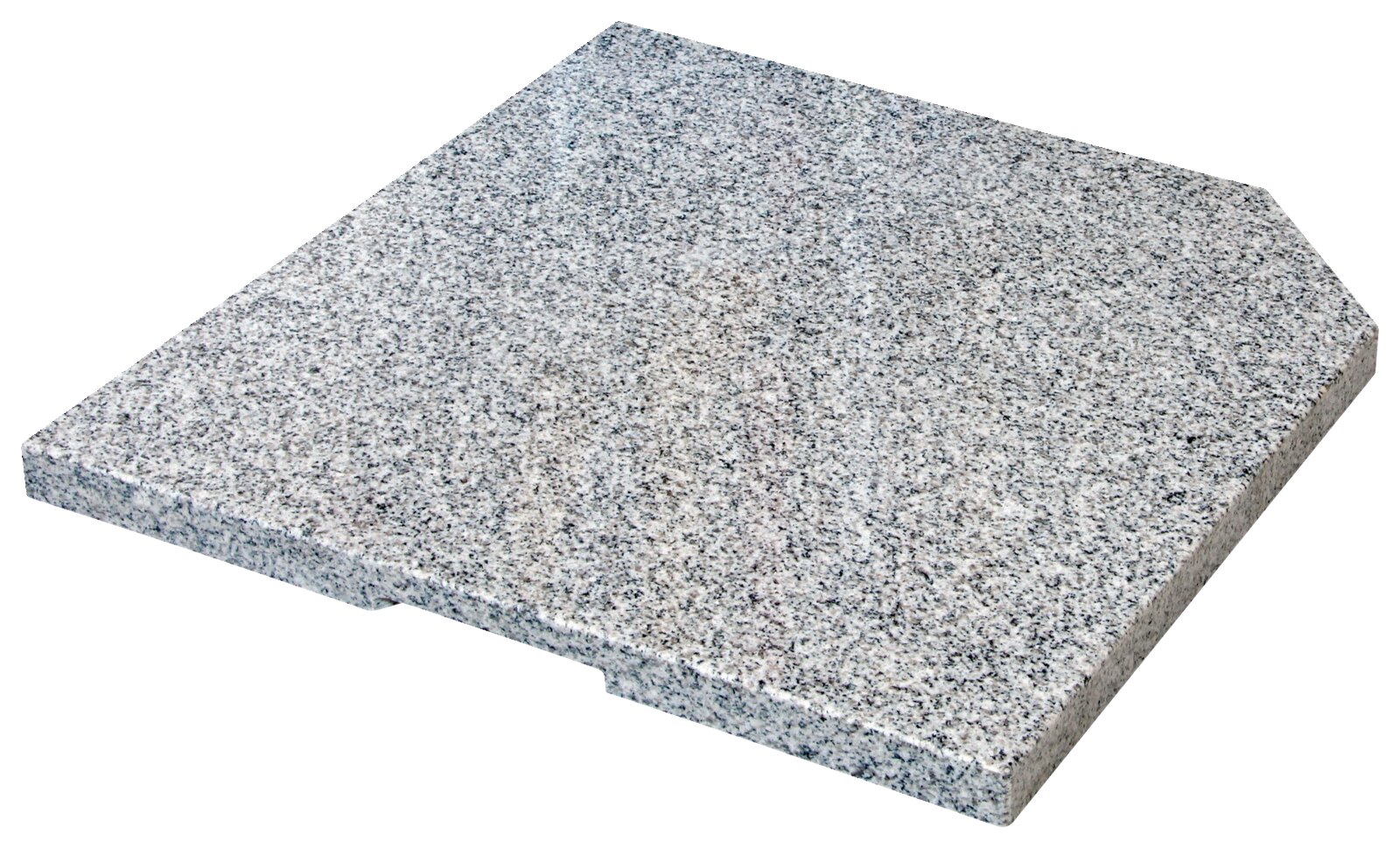 Granitplatte ECO in schräger Perspektive, graue Oberfläche mit gesprenkeltem Muster