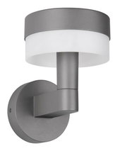 Moderne LED-buitenwandlamp in grijs, zijaanzicht