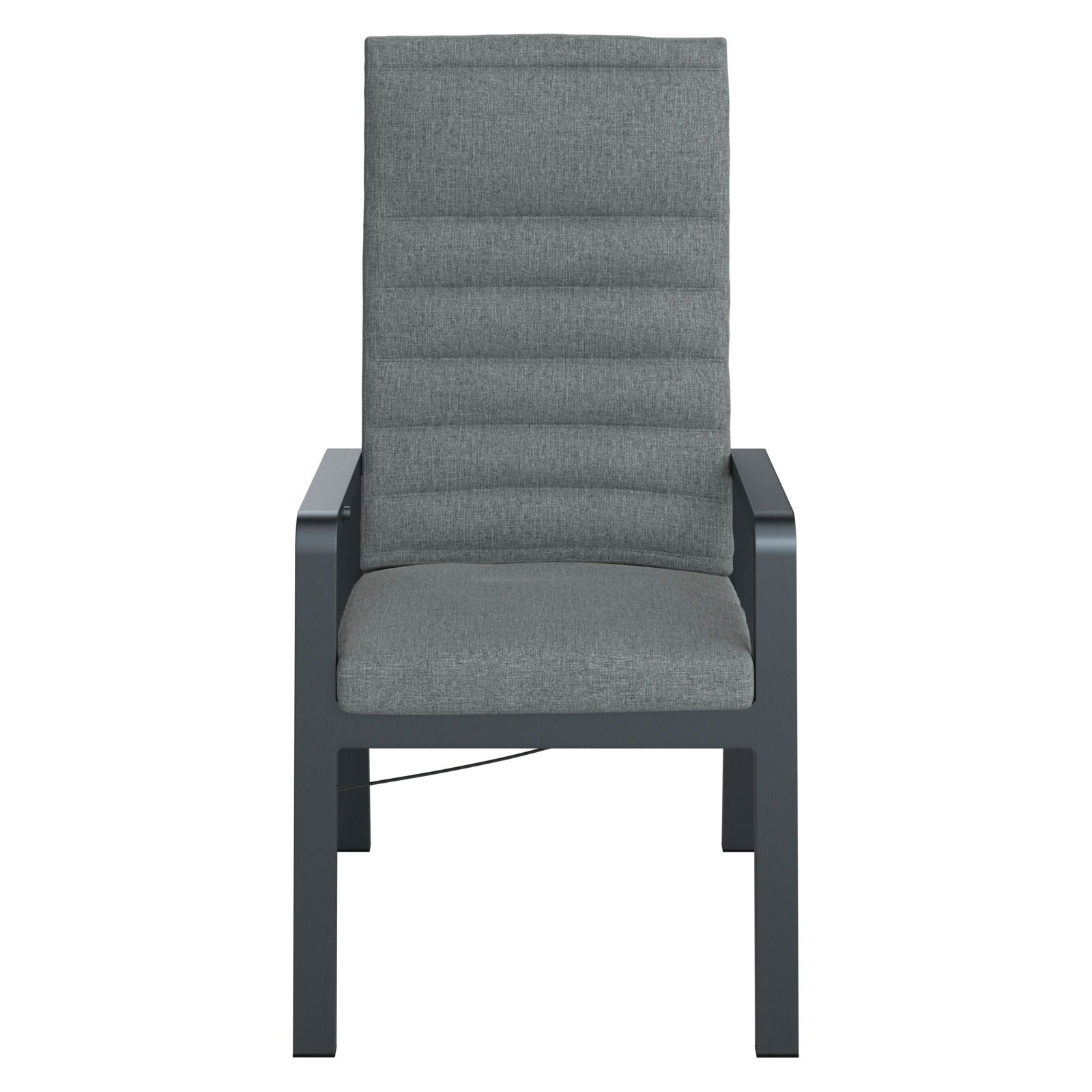 Gartenrelaxsessel in grauer Farbe, Vorderansicht