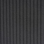 Nahaufnahme eines dunkelgrauen, gerippten Stoffes, der für einen Schwingstuhl verwendet wird.