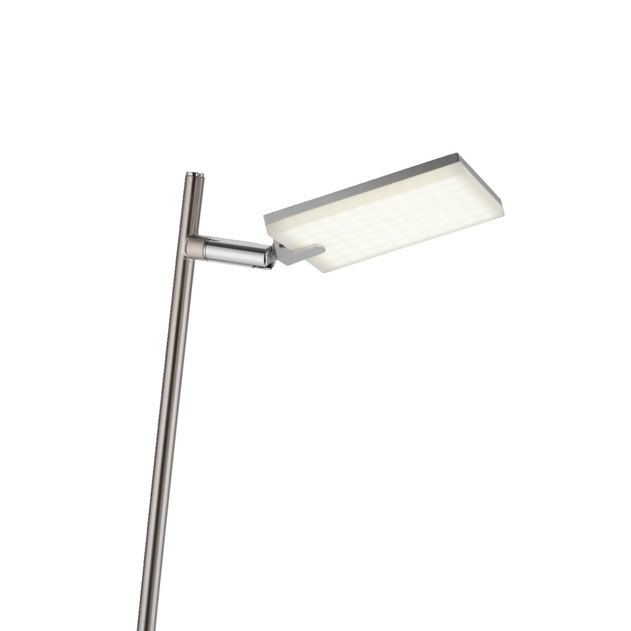 Moderne staande lamp PURE-MIRA met rechthoekige, verlichte lampenkap, zijaanzicht