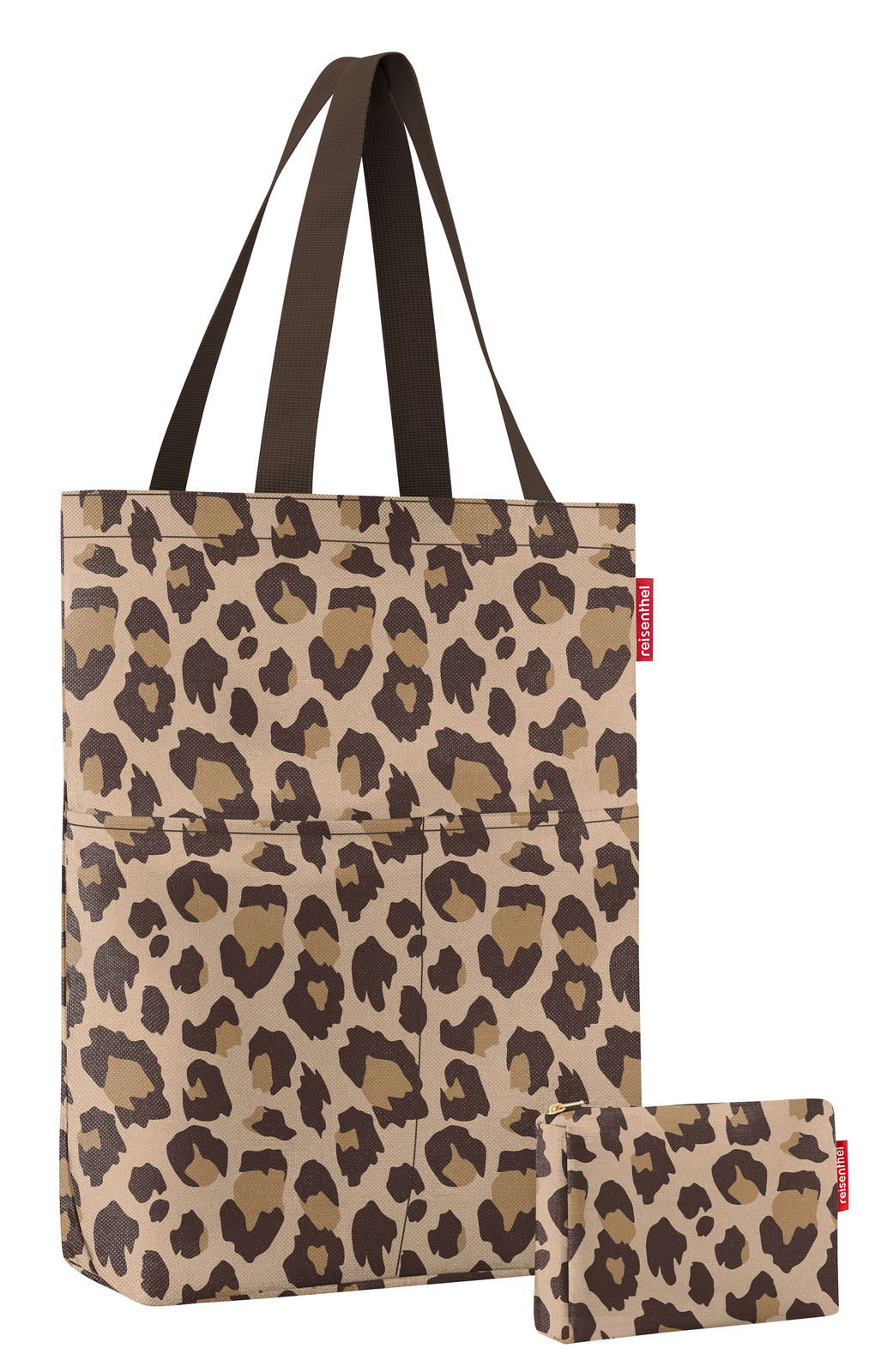 Leopardenmuster Cityshopper Set mit großer Tasche und kleiner Tasche, Vorderansicht