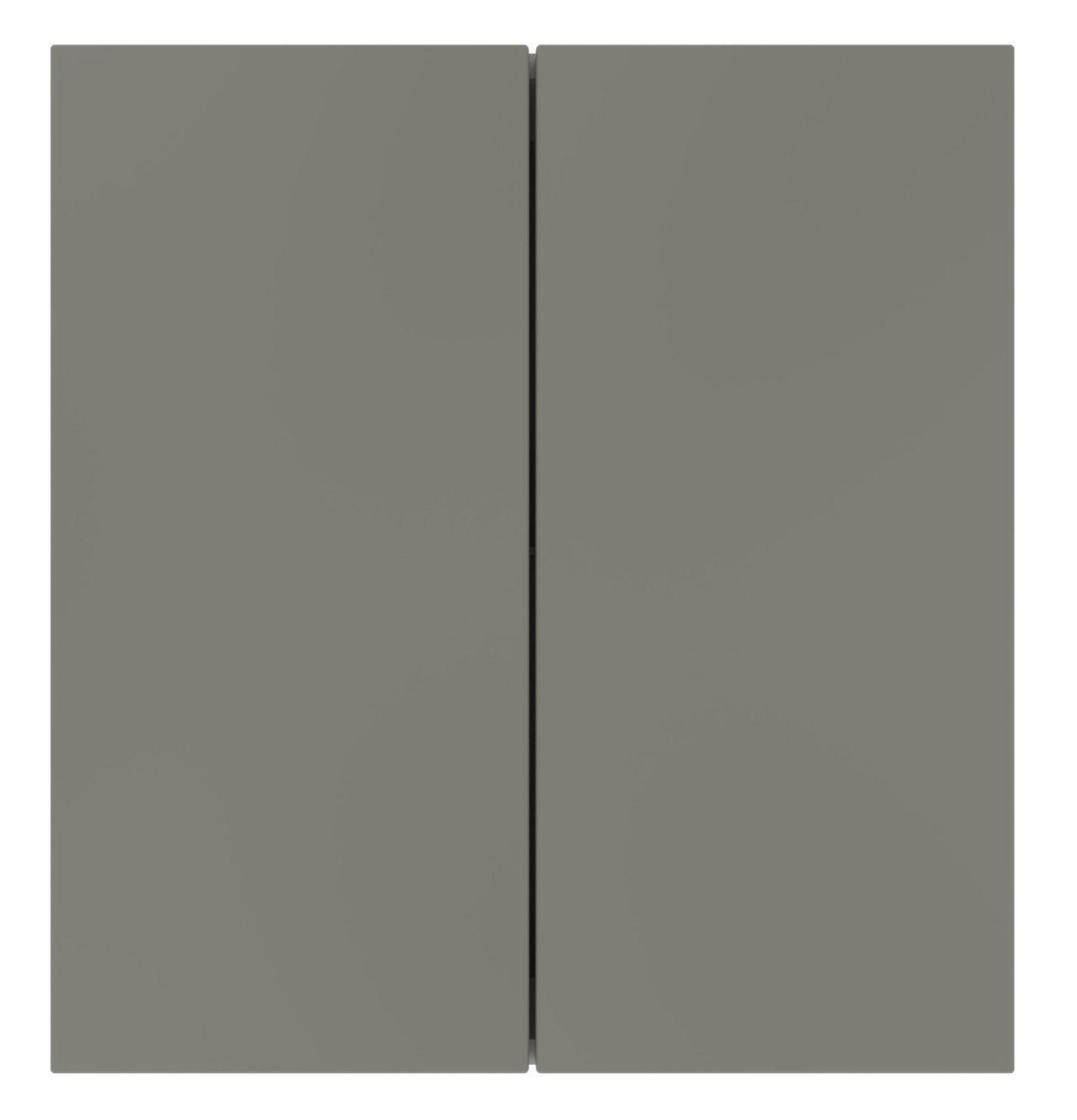 Grauer Oberschrank mit zwei Türen, Frontalansicht