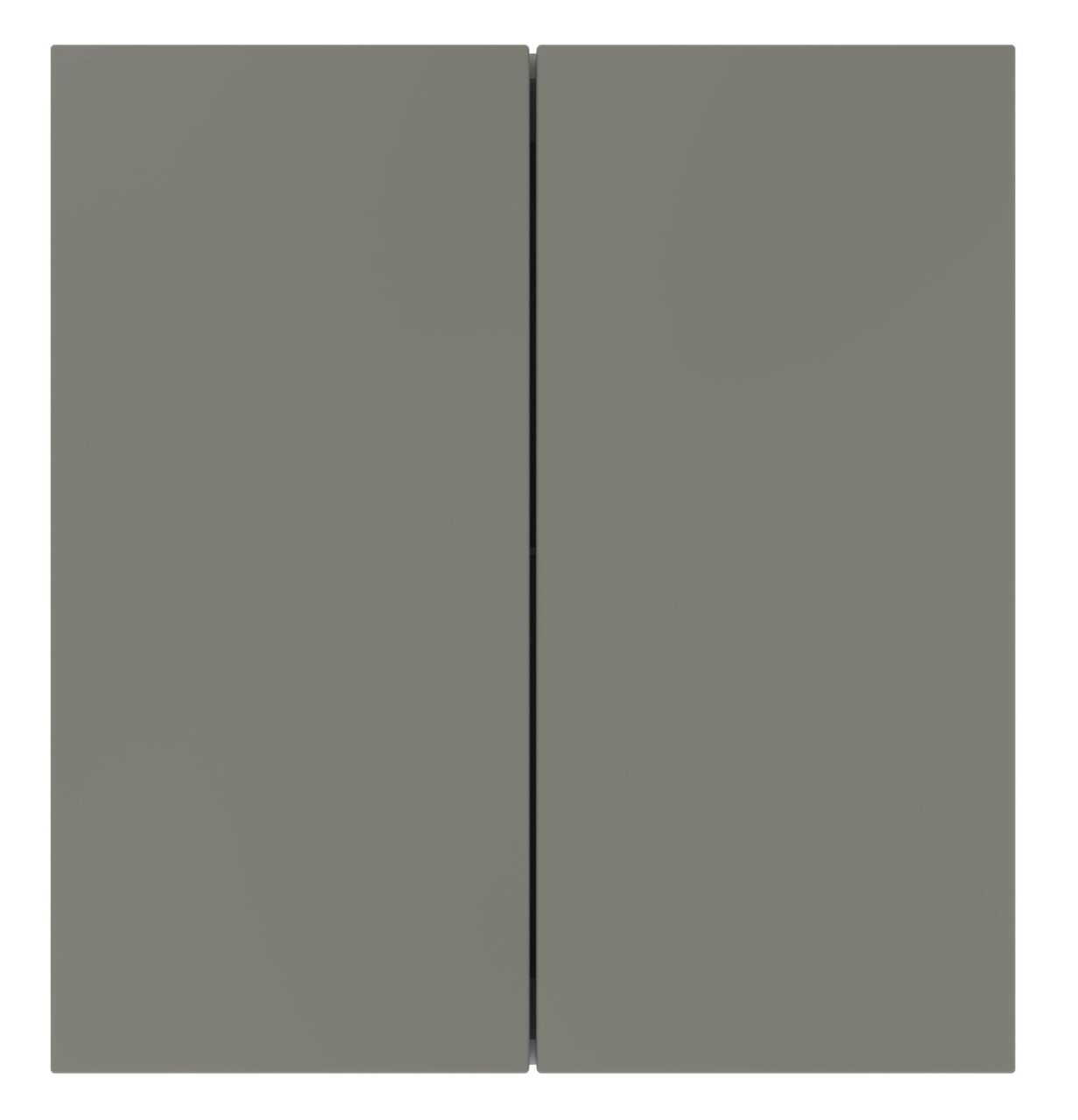 Grauer Oberschrank mit zwei Türen, Frontalansicht