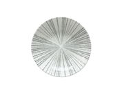 Porzellanteller mit radialem Streifenmuster, Draufsicht