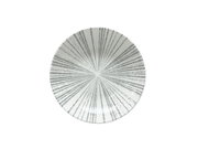 Porzellanteller mit radialem Streifenmuster, Draufsicht