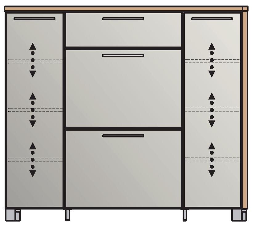 VOSS Schuhschrank SANTINA Moderner Schuhschrank mit mehreren Fächern und Schubladen, Frontansicht