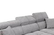 Graues Ecksofa SYDNEY mit verstellbaren Kopfstützen, seitliche Perspektive