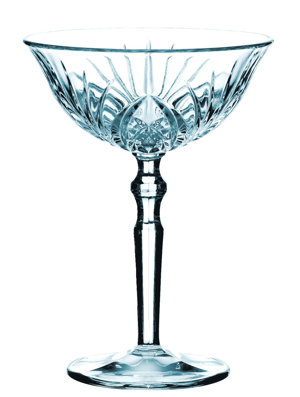 Elegante Cocktailschale Palais aus Kristallglas, seitliche Perspektive