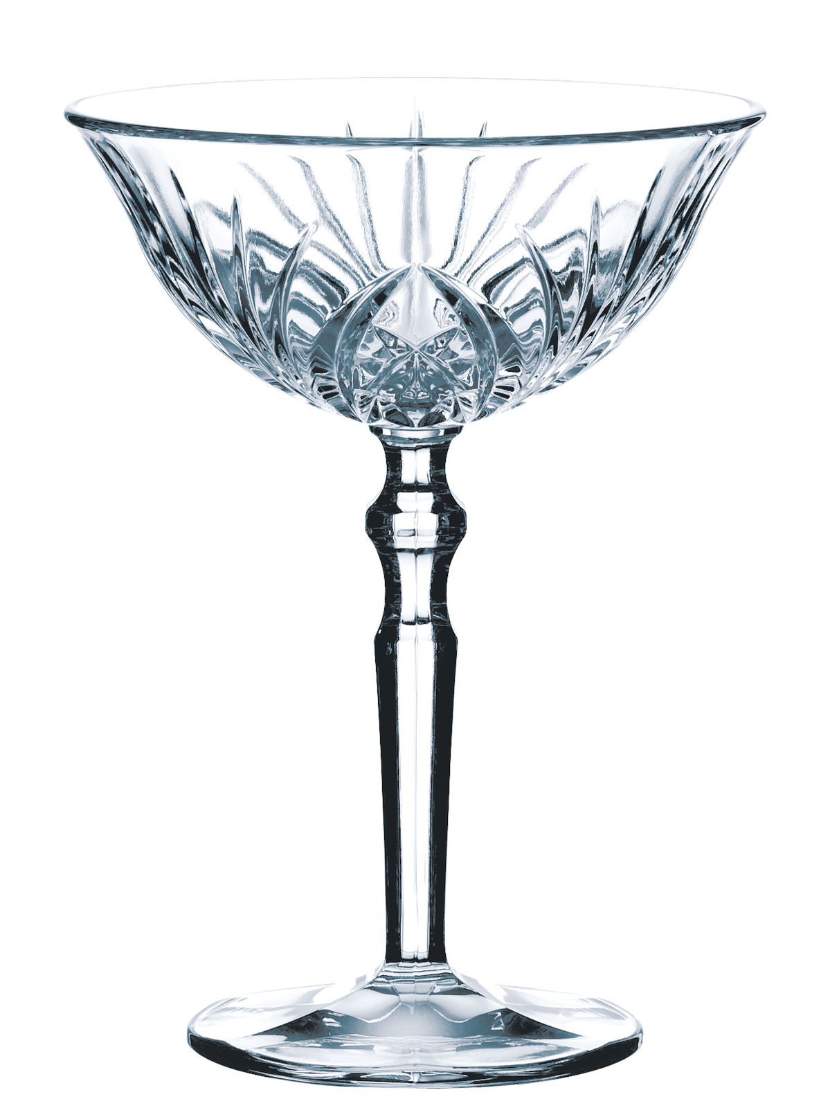 Elegante Cocktailschale Palais aus Kristallglas, seitliche Perspektive