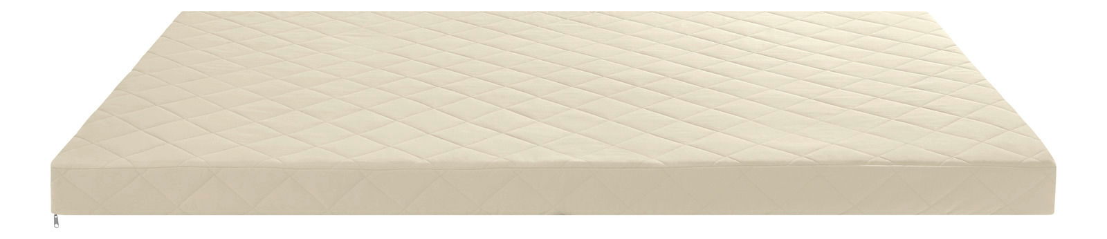 Mehrzonenkaltschaum-Matratze in Draufsicht mit gestepptem Bezug