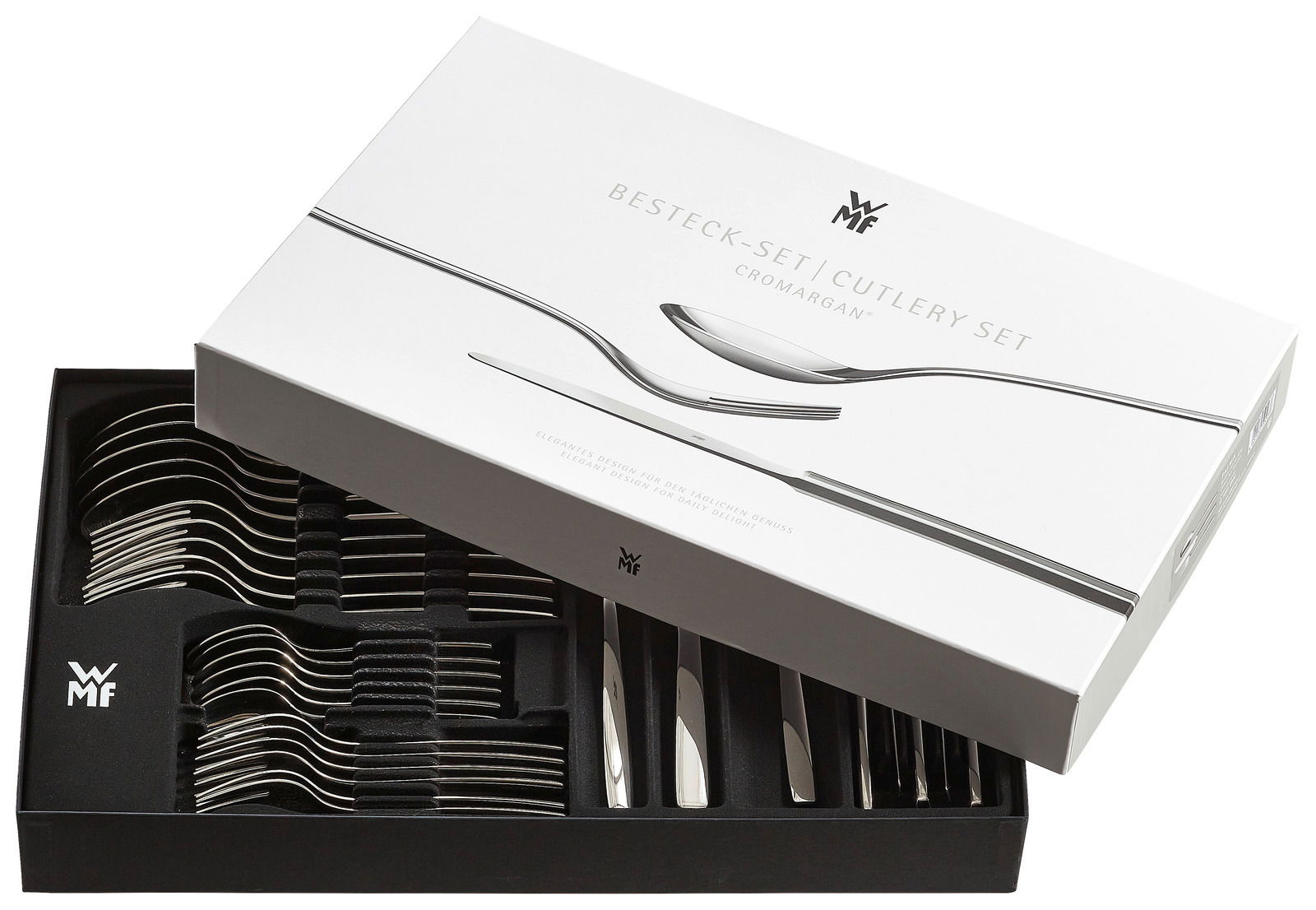 Besteck-Set Palma 30-tlg. in geöffneter Verpackung, Perspektive von oben