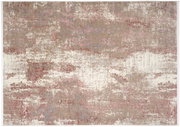 Designer Teppich in abstraktem Muster mit Beige-, Rosa- und Grautönen, Draufsicht