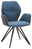 Valnatura Armlehnenstuhl PIANO Moderner blauer Armlehnenstuhl mit schwarzem Metallgestell, seitliche Perspektive